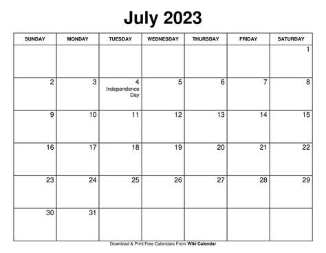 free calendar july 2023|free july 2023 calendar print.